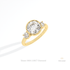 Round Cut Three Stone Bezel Lab Grown Diamond Ring in 14K Rose Gold - Profile View