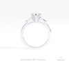Round Cut Three Stone Engagement Lab Grown Diamond Ring in 10K Rose Gold - Angled View