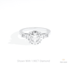 Round Cut Three Stone Engagement Lab Grown Diamond Ring in 10K White Gold - Front View