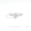 Round Cut Three Stone Engagement Lab Grown Diamond Ring in 10K White Gold - Front View