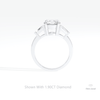 Round Cut Three Stone Engagement Lab Grown Diamond Ring in 10K Rose Gold - Angled View