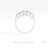 Round Cut Three Stone Engagement Lab Grown Diamond Ring in 18K White Gold - Close-up View