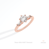 Round Cut Three Stone Engagement Lab Grown Diamond Ring in Platinum - Lifestyle View