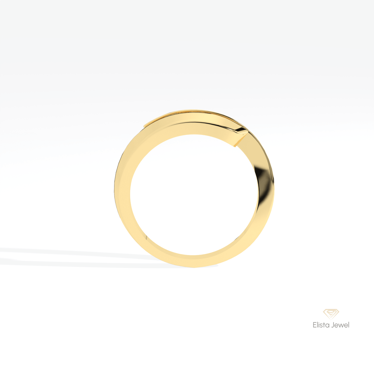 Round Cut Three Stone Engagement Lab Grown Diamond Ring in 18K White Gold - Close-up View