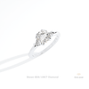 Round Cut Three Stone Engagement Lab Grown Diamond Ring in 14K Rose Gold - Profile View