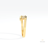 Round Cut Three Stone Engagement Lab Grown Diamond Ring in 18K Yellow Gold - Perspective View