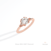 Round Cut Three Stone Engagement Lab Grown Diamond Ring in Platinum - Lifestyle View
