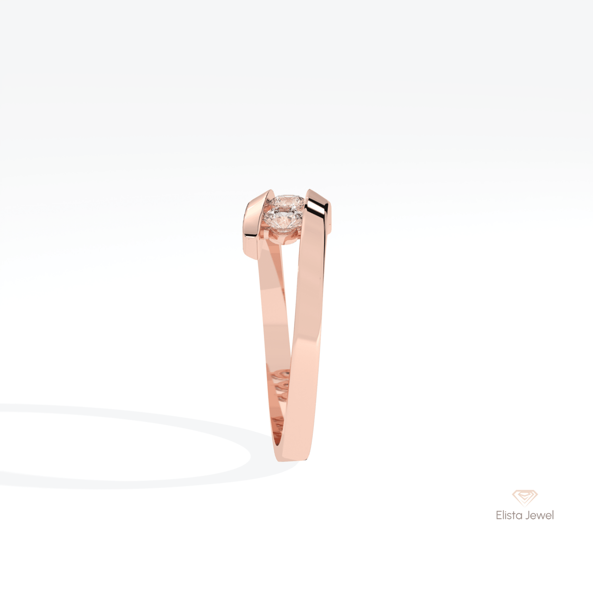 Round Cut Three Stone Engagement Lab Grown Diamond Ring - Additional View