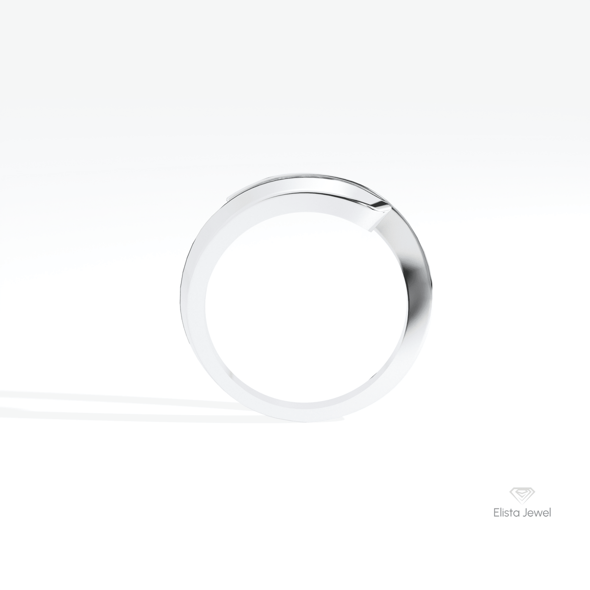 Round Cut Three Stone Engagement Lab Grown Diamond Ring in 10K Rose Gold - Angled View