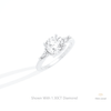 Round Cut Three Stone Wedding Lab Grown Diamond Ring in 14K Rose Gold - Profile View