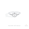 Round Cut Three Stone Wedding Lab Grown Diamond Ring in 14K Yellow Gold - Detail View