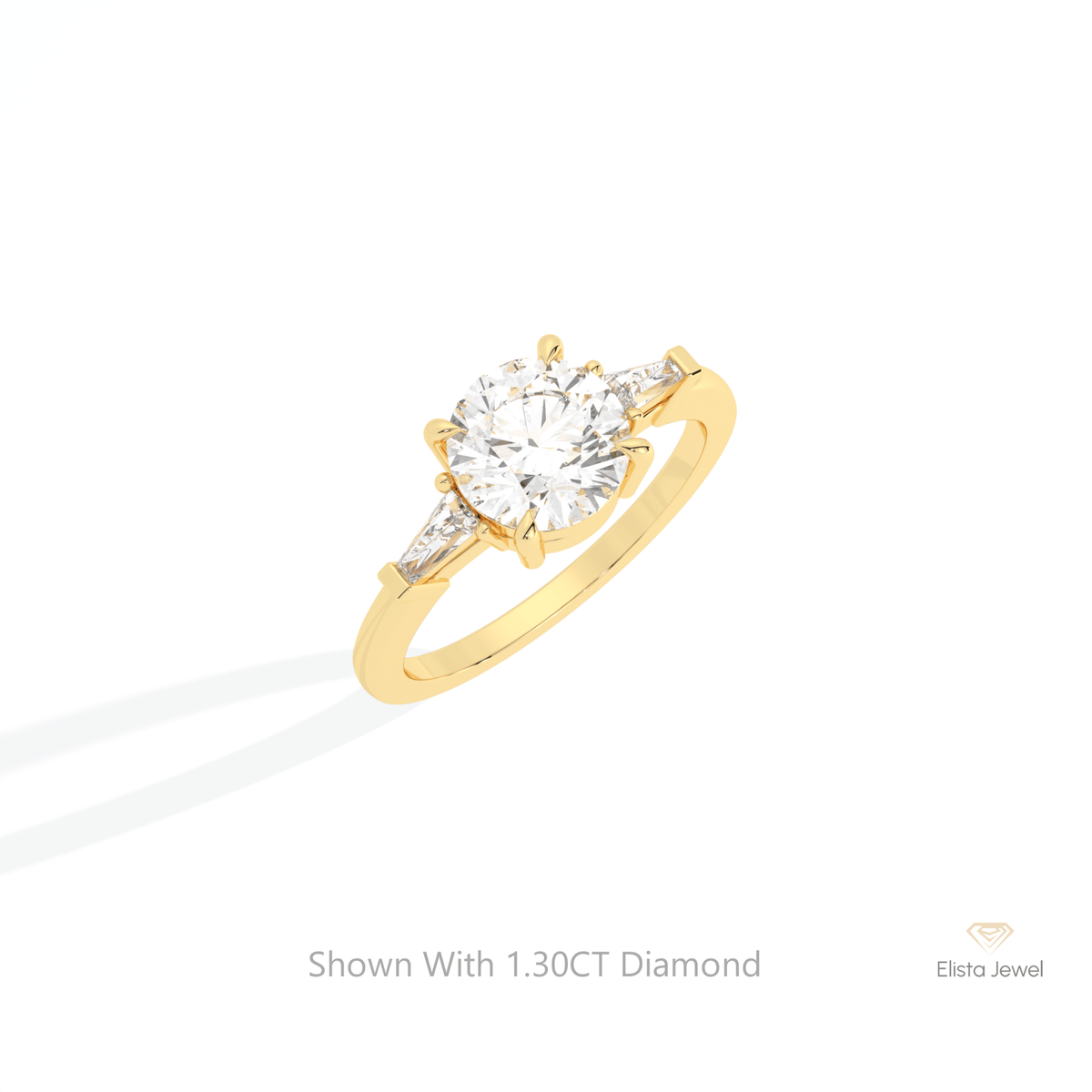 Round Cut Three Stone Wedding Lab Grown Diamond Ring in Platinum - Lifestyle View