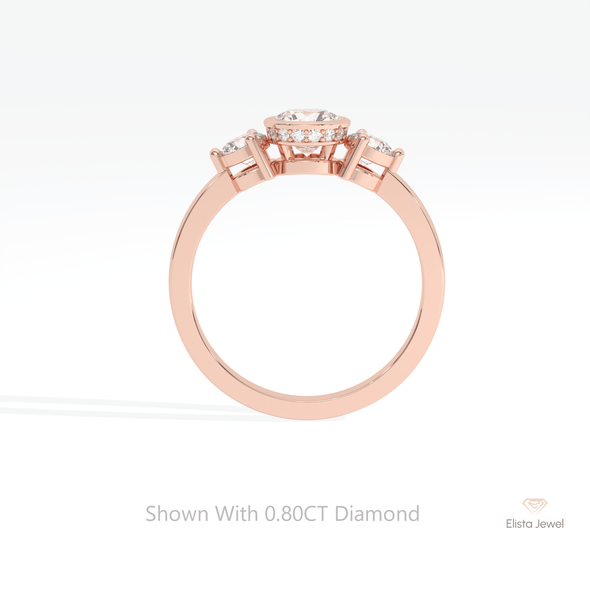 Round Cut Three Stone Wedding Lab Grown Diamond Ring - Alternative View