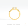 Round Cut Vintage Engagement Lab Grown Diamond Ring in 10K Rose Gold - Angled View