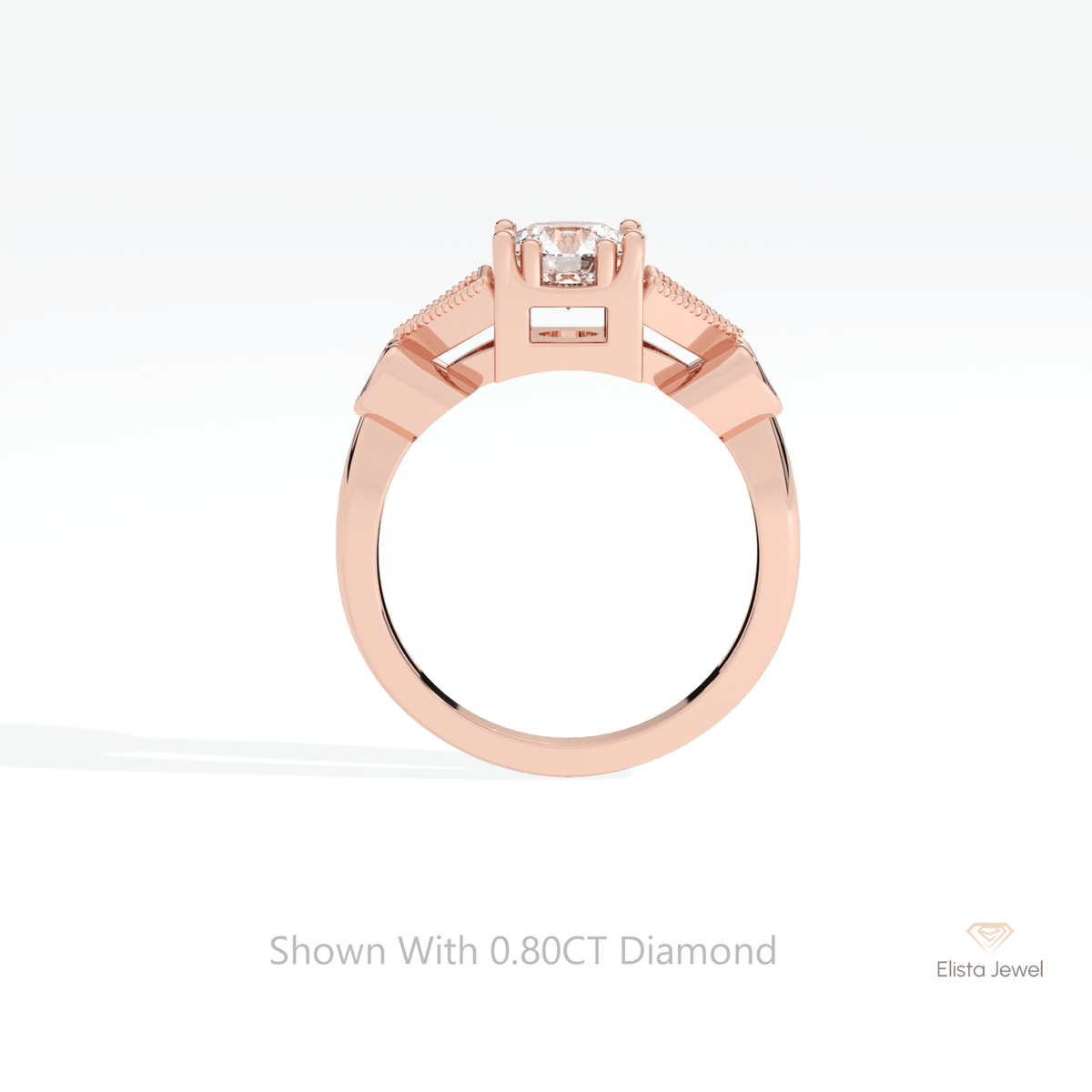 Round Cut Vintage Engagement Lab Grown Diamond Ring - Alternative View