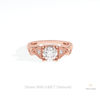 Round Cut Vintage Engagement Lab Grown Diamond Ring in 18K Rose Gold - Ring on Hand View