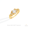 Round Cut Vintage Engagement Lab Grown Diamond Ring in 10K Yellow Gold - Side View