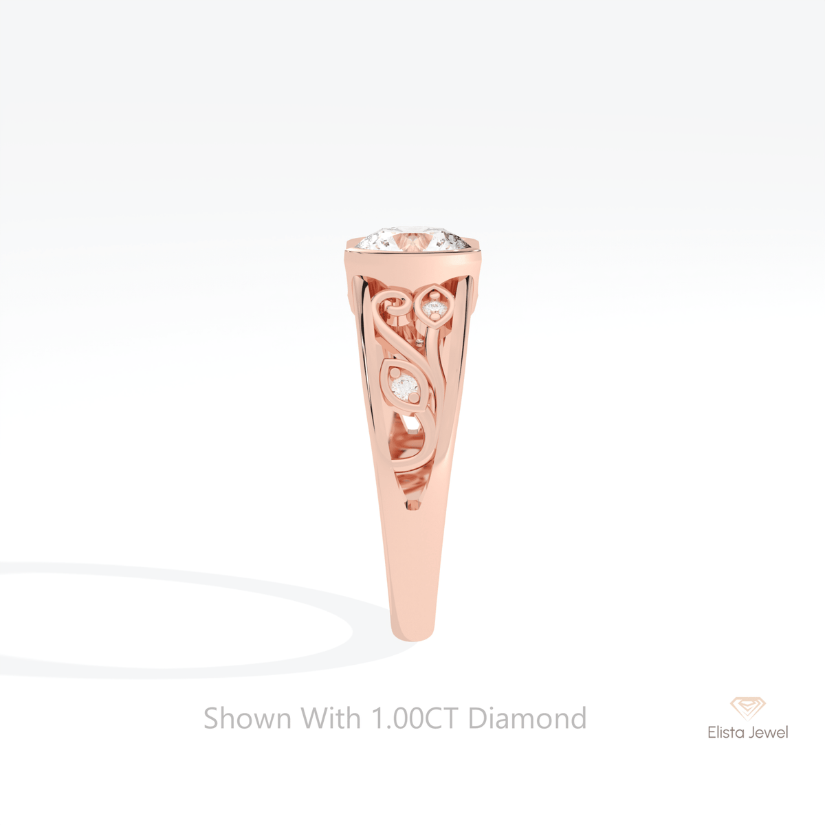 Round Cut Vintage Engagement Lab Grown Diamond Ring - Additional View