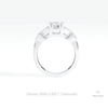 Round Cut Vintage Engagement Lab Grown Diamond Ring in 18K White Gold - Close-up View