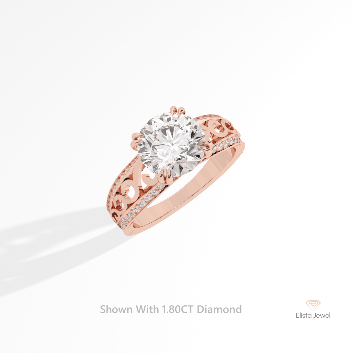 Round Cut Vintage Wedding Lab Grown Diamond Ring in Platinum - Lifestyle View