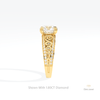 Round Cut Vintage Wedding Lab Grown Diamond Ring in 18K Yellow Gold - Perspective View