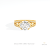 Round Cut Vintage Wedding Lab Grown Diamond Ring in 14K Yellow Gold - Detail View