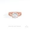 Round Cut Vintage Wedding Lab Grown Diamond Ring in 18K Rose Gold - Ring on Hand View