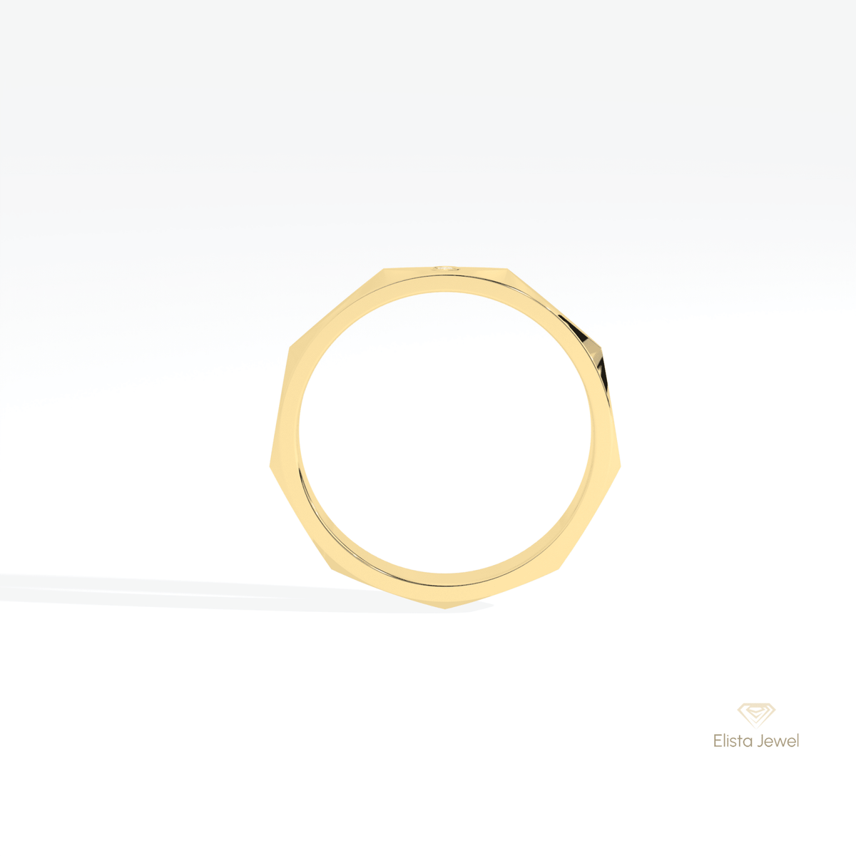 Round Cut Wedding Lab Grown Diamond Band in 18K White Gold - Close-up View