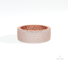 Round Cut Wedding Lab Grown Diamond Band in 18K Rose Gold - Ring on Hand View