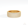 Round Cut Wedding Lab Grown Diamond Band in 14K Yellow Gold - Detail View