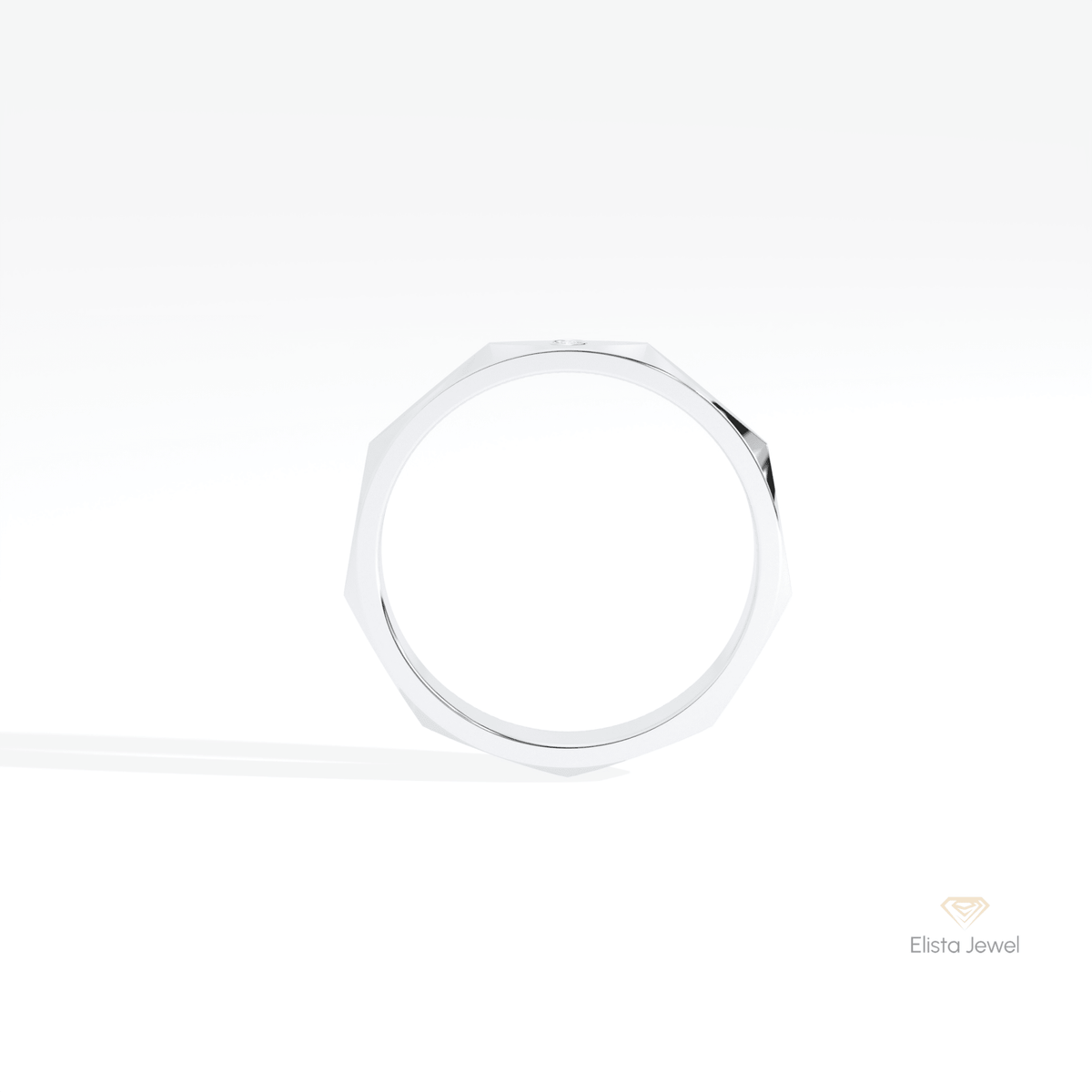 Round Cut Wedding Lab Grown Diamond Band in 10K Rose Gold - Angled View
