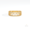 Round Cut Wedding Lab Grown Diamond Band in 18K Rose Gold - Ring on Hand View