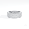 Round Cut Wedding Lab Grown Diamond Band in 10K White Gold - Front View