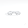 Round & Marquise Cut Wedding Lab Grown Diamond Band in 10K White Gold - Front View
