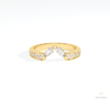 Round & Marquise Cut Wedding Lab Grown Diamond Band in 18K Rose Gold - Ring on Hand View