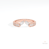 Round & Marquise Cut Wedding Lab Grown Diamond Band in 14K Yellow Gold - Detail View