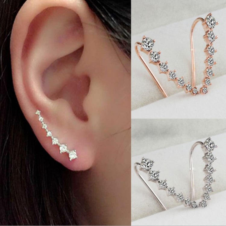 Seven Star Diamond Cuff Earring - Top View