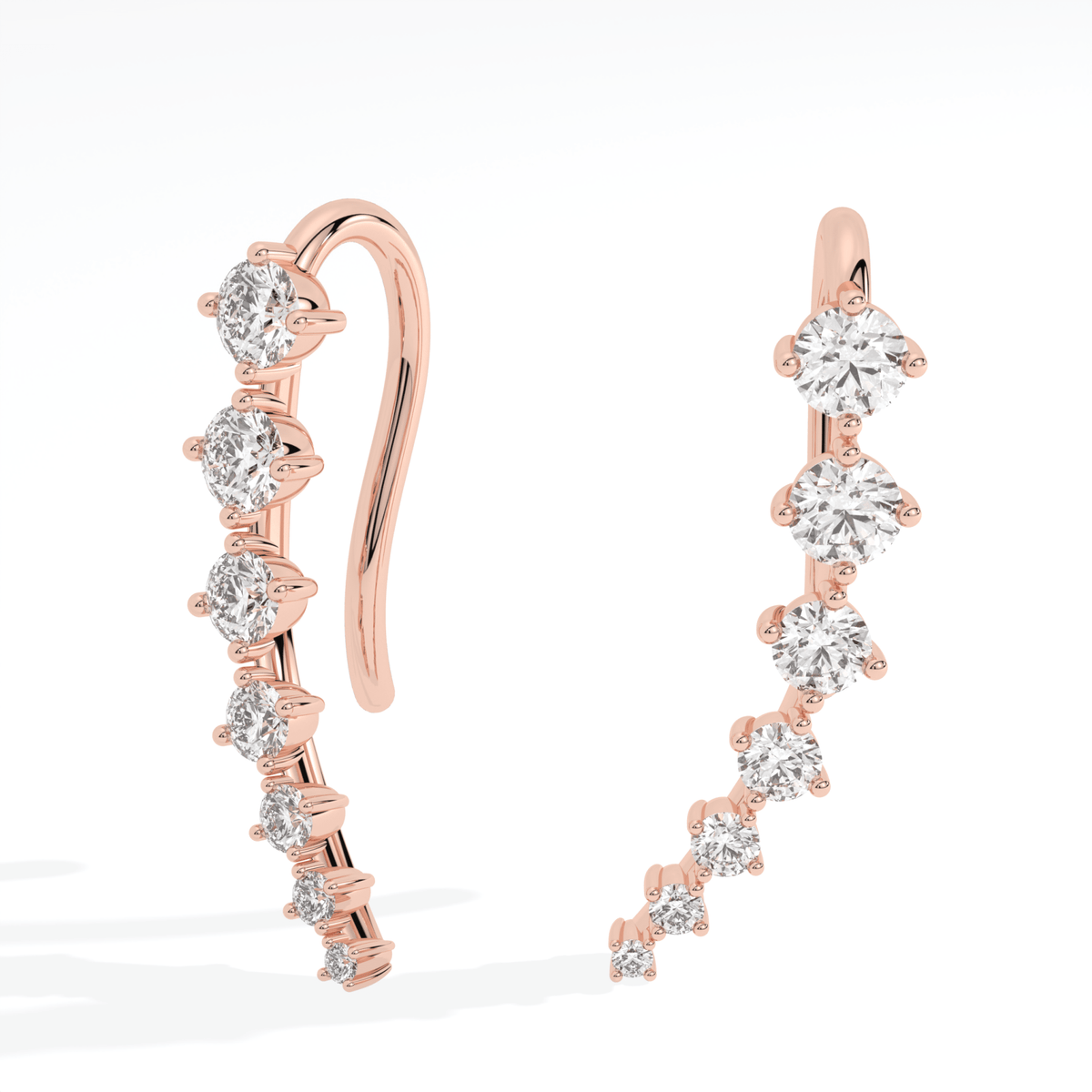 Seven Star Diamond Cuff Earring - Perspective View