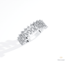 Trapped Baguette Cut Wedding Lab Grown Diamond Band in 14K Rose Gold - Profile View