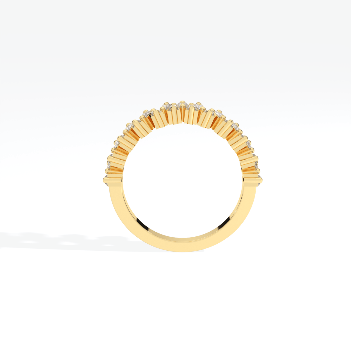 Trapped Baguette Cut Wedding Lab Grown Diamond Band - Alternative View