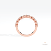 Trapped Baguette Cut Wedding Lab Grown Diamond Band in 10K Rose Gold - Angled View
