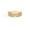 Trapped Baguette Cut Wedding Lab Grown Diamond Band in 18K Rose Gold - Ring on Hand View
