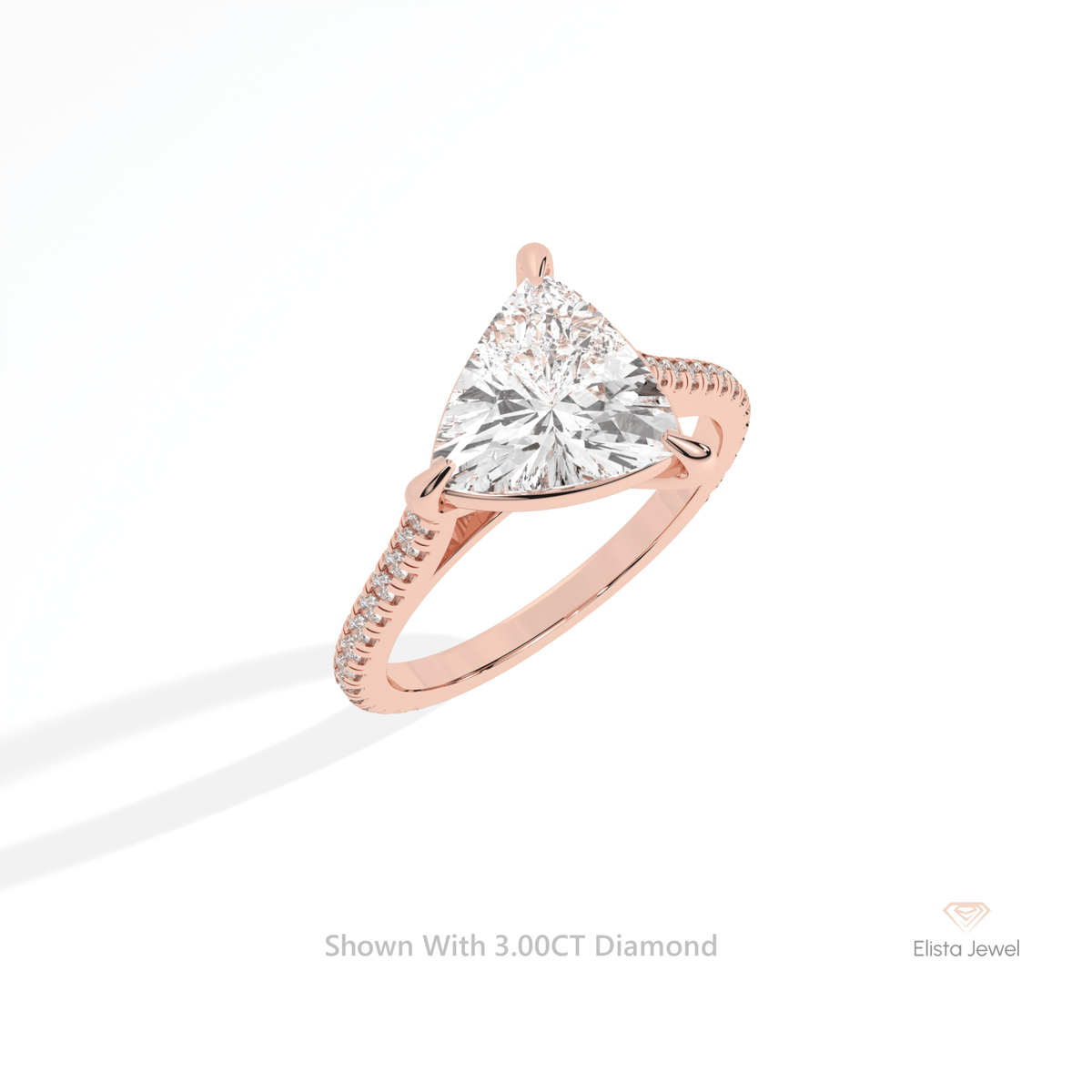 Trilliant Cut Accent Engagement Lab Grown Diamond Ring in Platinum - Lifestyle View