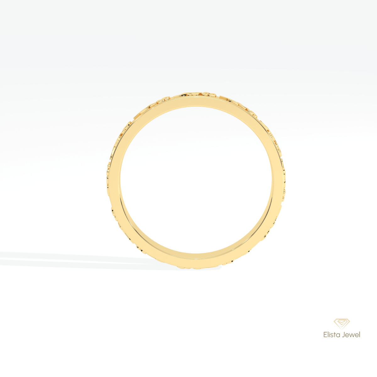 Vintage Art Deco Wedding Lab Grown Diamond Band in 10K Rose Gold - Angled View