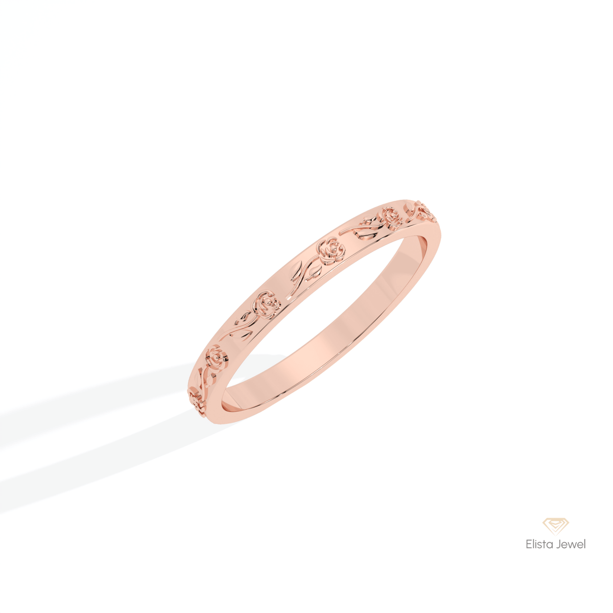 Vintage Art Deco Wedding Lab Grown Diamond Band in Platinum - Lifestyle View