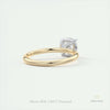 Cushion Cut Two Tone Solitaire Ring