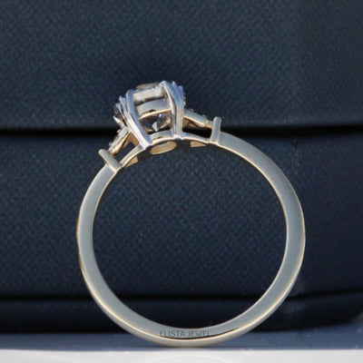 Round Cut Accent Engagement Ring