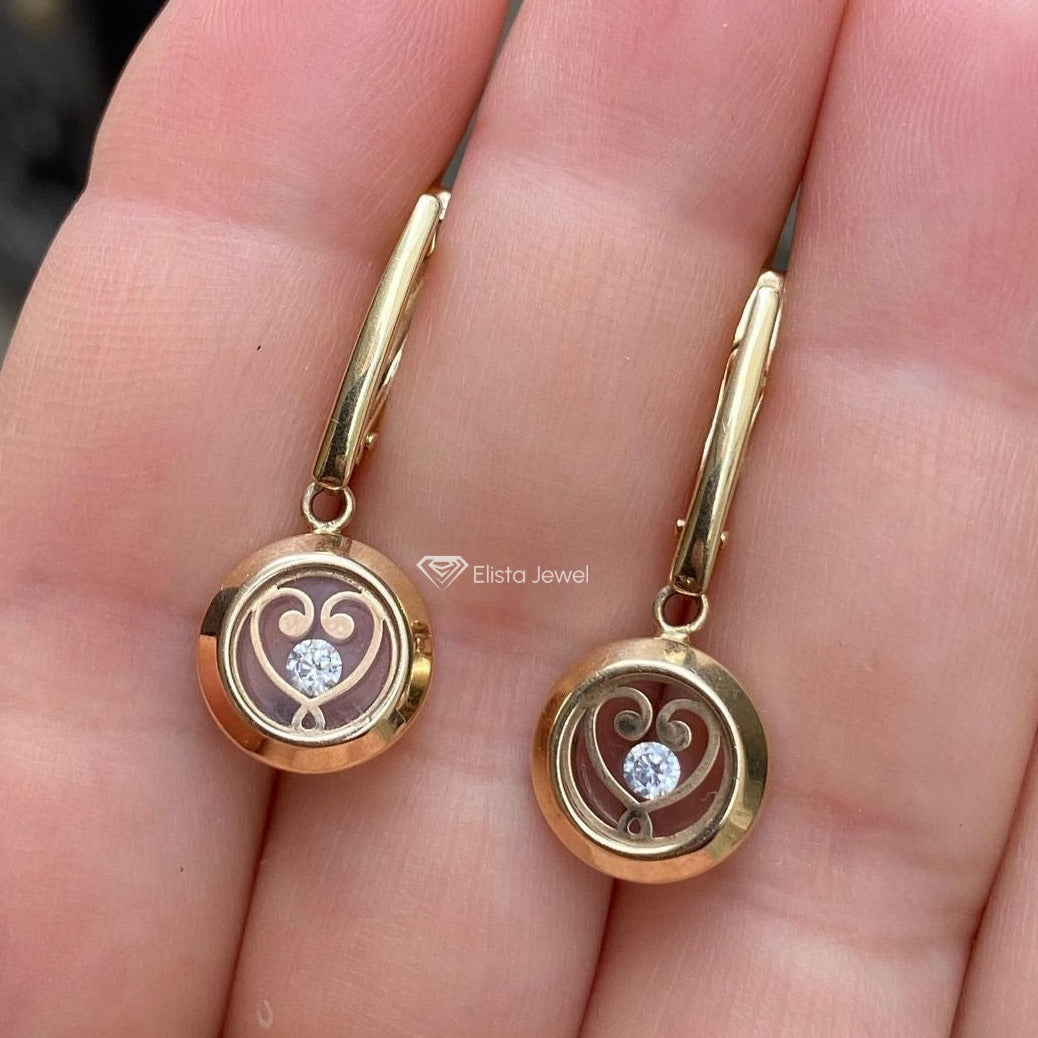 Round Cut Dangle & Drop Earrings