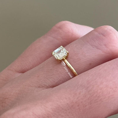 2CT Asscher Cut Solitaire Diamond Engagement Ring