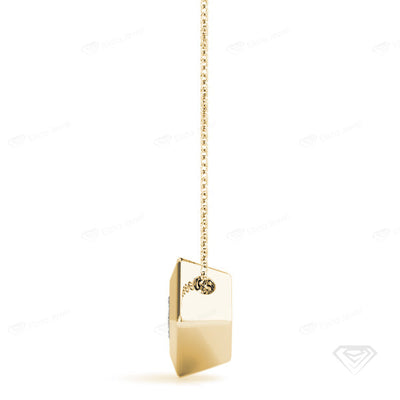 Dainty Princess Cut Certified Diamond Pendant